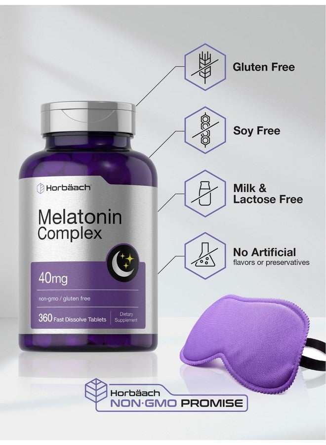 Horbäach Melatonin 40mg Complex | 360 Fast Dissolve Tablets | Adult Extra Strength Supplement | with Chamomile and Ashwagandha | Vegetarian, Non-GMO, Gluten Free - Image 5