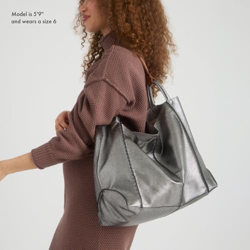The Sak Los Feliz Large Tote Bag - Premium Leather Handbag With Stylish Design For Everyday, Travel, Beach Bag - Roomy, Durable, Lined Purse With Shoulder Bag Strap, Zipper Pocket - Image 2