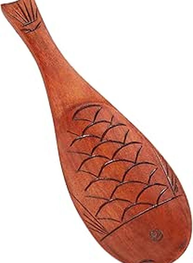 Fish Shaped Wooden Rice Spoon Nonstick Small Serving Paddle with Handle for Cooking Stirring - Image 1