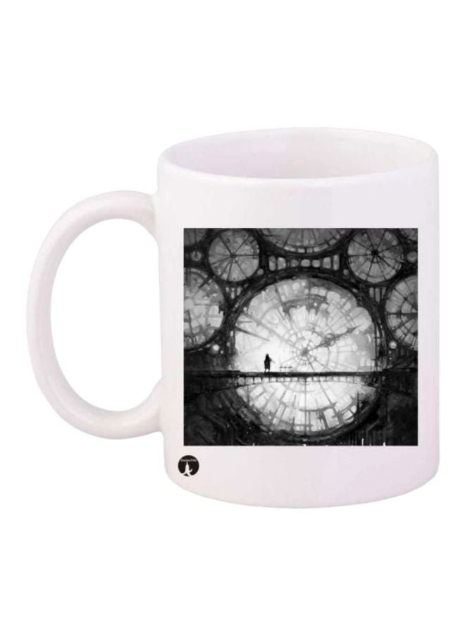 RYN Clock Printed Coffee Mug White/Black