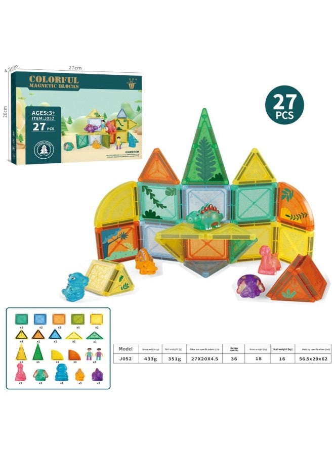 Children's Magnetic Pieces Building Blocks Early Education Forest Animal Magnetic Toys Variety Matching DIY Strong Magnetic Color Window-Color:047 [Animal Magnetic Building Blocks] 35PCS  - Image 5