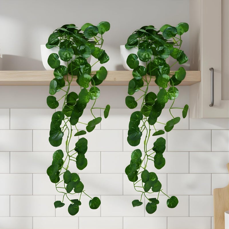 fancymart Artificial Vine Plant Falling with Pot: Pack of 2 (Natural Touch & Feel) - Home Décor and Office Decor with Small Size Pot - Small Faux Plants for Home Decor - Size 45 X 17 X 7 CM - Image 1