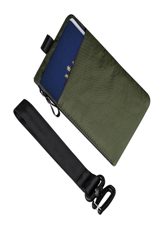 ALPAKA Zip Clutch, Zipper Wallet and EDC Carrier - RFID Blocking Material Passport Wallet- 3 External Slots for EDC Gear, Dark Green, Minimalist - Image 1