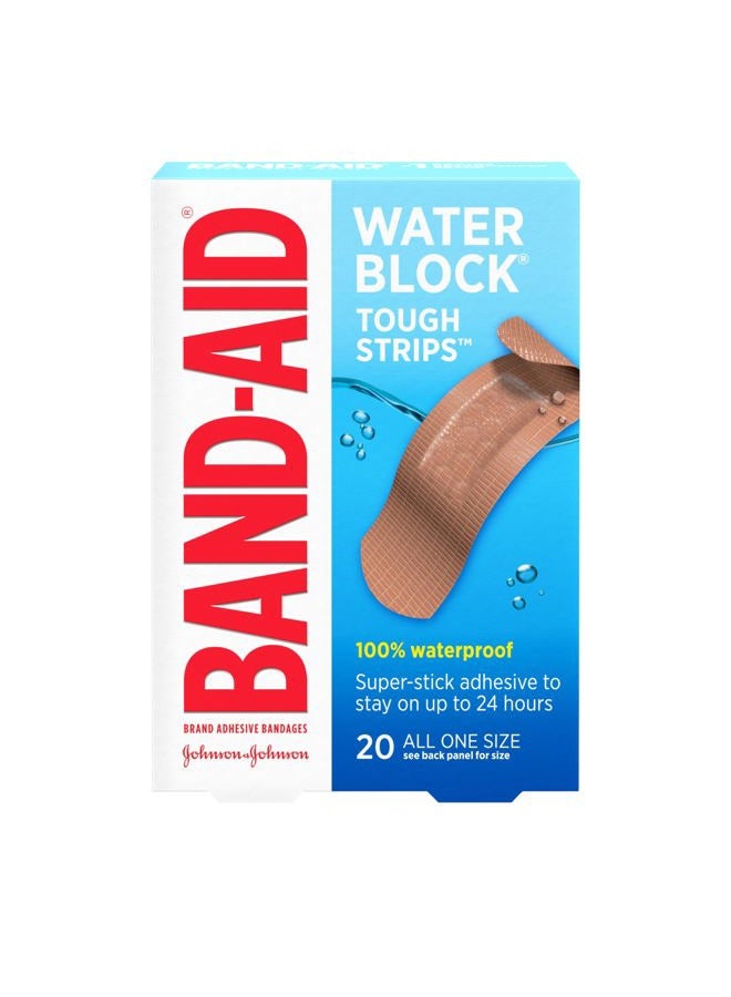Band-Aid Tough-Strips Adhesive Bandages, Waterproof-20ct - Image 1