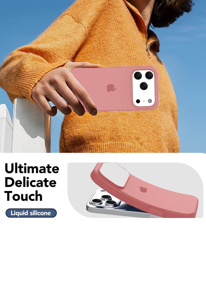 Wtech Apple iPhone 17 Pro Max 5G 2025 Luxury Premium Quality Liquid Silicone Case Cover (MCRPSN) - Dark Pink - Image 2