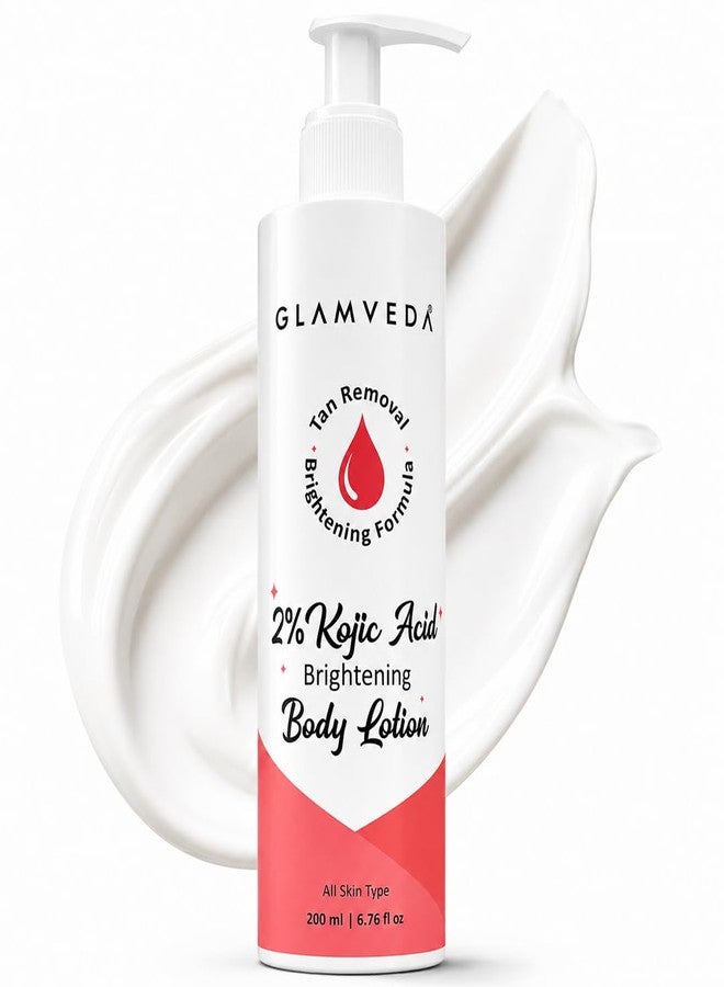Glamveda Body Lotion with 2% Kojic Acid & Alpha Arbutin 200ml Pack of 1 | 24hr Deep Moisturizer for Dry Skin, Nourishes & Protect Skin | Remove Dark Spots, Pigmentation, Tan Removal | Non Greasy | All Skin Type - Image 1