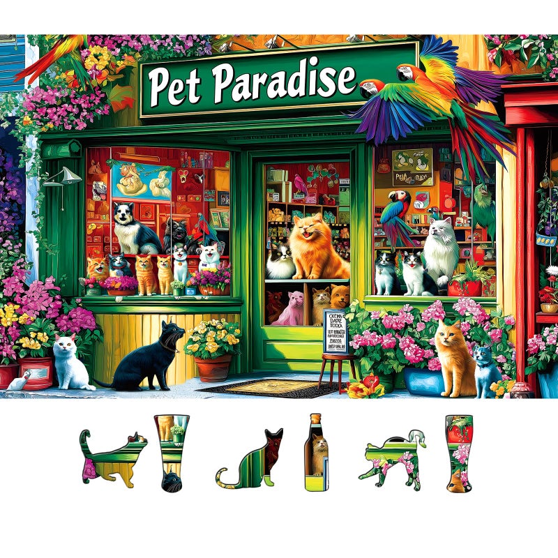 MINIWAN 500 Piece Jigsaw Puzzle Relaxing Pet Shop Scene for Adults Challenging Family Activity Great for Fun Leisure Finished Size 23 x 15 inches - Image 3