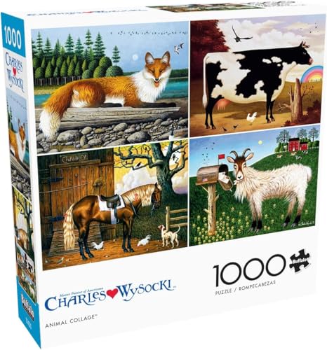 Buffalo Games Charles Wysocki Animal Collage 1000 Piece Jigsaw Puzzle for Adults Challenging Puzzle Perfect for Game Nights Finished Size is 2675 x 1975 - Image 1