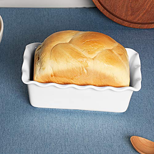 HAOTOP Porcelain Nonstick Baking Bread Loaf Pan, 8.5 x 5 Inch, White - Image 4
