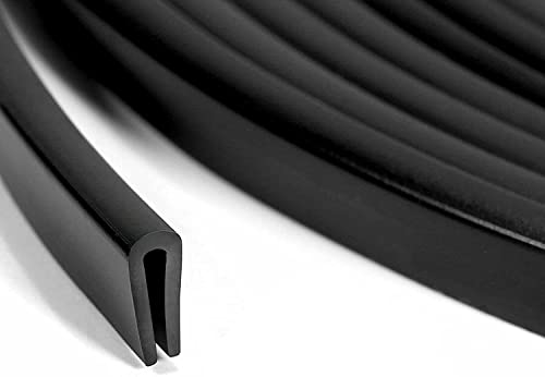 Tintvent Rubber Edge Trim Black, U Channel PVC Plastic Seal, Metal Edge Protector Fit for 0.16", 26Ft (315in) - Image 1