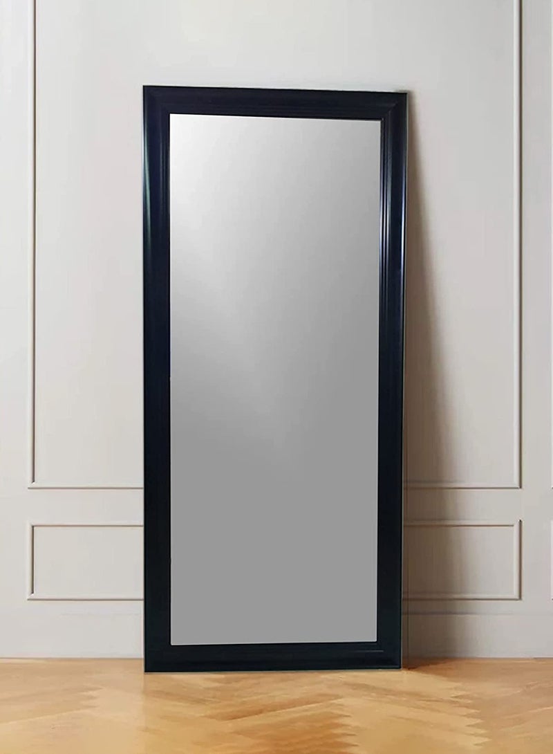 "Full-Length Standing Mirror 172.5cm x 72.5cm – Large Rectangular Wall-Mounted Dressing Mirror with Waterproof PVC Frame – Black" - Image 3