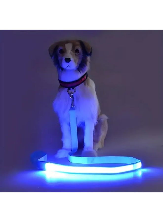 1pc 120cm 4ft LED Night Safety Flashing Glowing Pet Leash Dog Collar White Illuminates The Night Ensures Your Dogs Safety And Visibility On Walks - Image 4