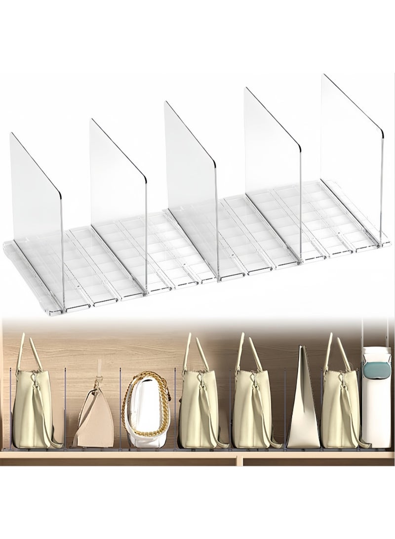 Purse Organizer for Closet, Adjustable Acrylic Shelf Dividers for Closet Organization, Closet Organizers and Storage, Purse Separator Handbag Storage Organizer, Purse Dividers for Closet (HY-117) - Image 1