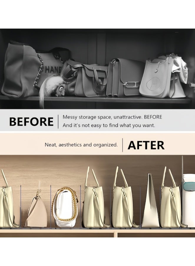 Purse Organizer for Closet, Adjustable Acrylic Shelf Dividers for Closet Organization, Closet Organizers and Storage, Purse Separator Handbag Storage Organizer, Purse Dividers for Closet (HY-117) - Image 4