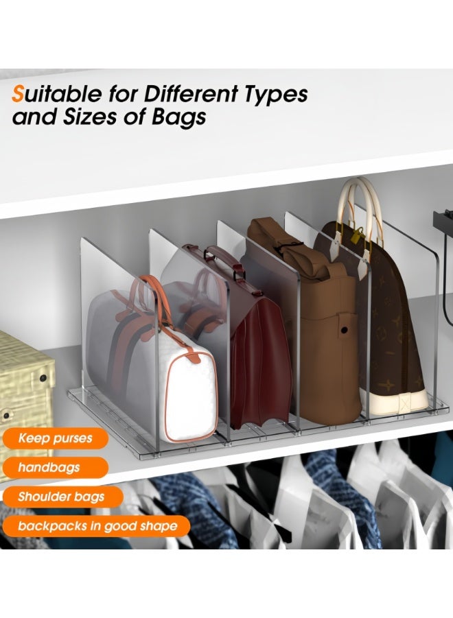 Purse Organizer for Closet, Adjustable Acrylic Shelf Dividers for Closet Organization, Closet Organizers and Storage, Purse Separator Handbag Storage Organizer, Purse Dividers for Closet (HY-117) - Image 5