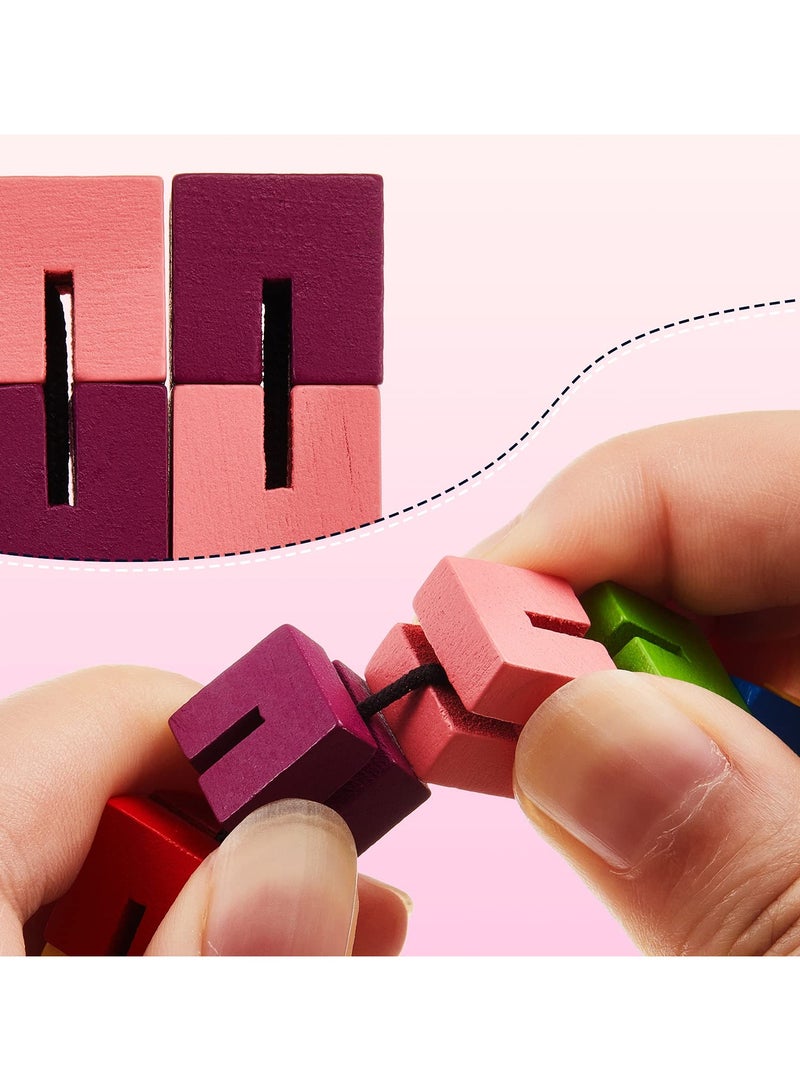 شابية 6 قطع من مكعبات اللف الخشبية للألعاب الحسية – ألعاب الألغاز للمراهقين، هدايا لتخفيف التوتر، هدايا حفلات للأولاد والبنات - Image 3