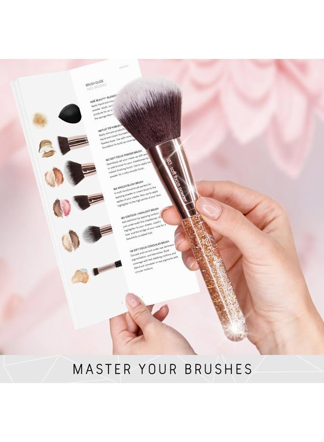 Niré Beauty 15piece Award Winning Glitter Makeup Brushes: Cute Makeup Brushes Set with Case, Beauty Blender, Cleaner, Guide, Gift Box - Image 4