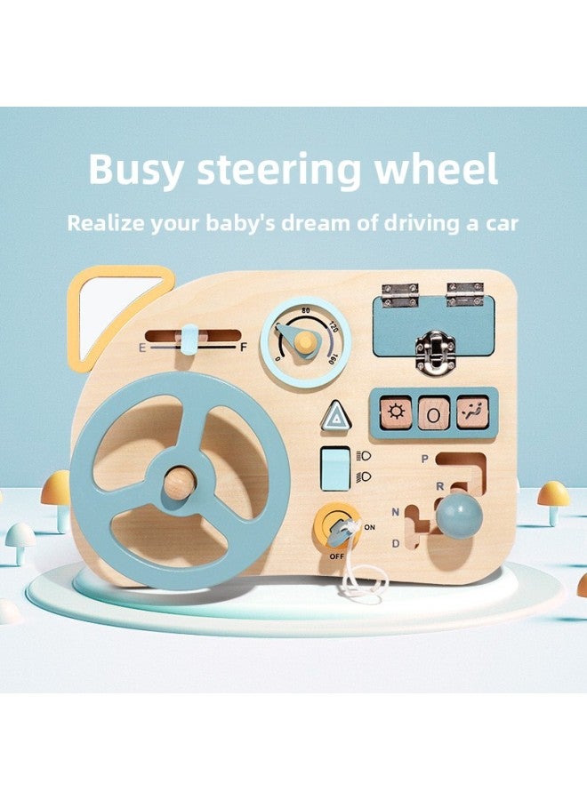 Montessori Educational Tools Early Education Intelligence Lock Toy Baby Desktop Game Busy Board-Color:Steering Wheel Busy Board  - Image 1