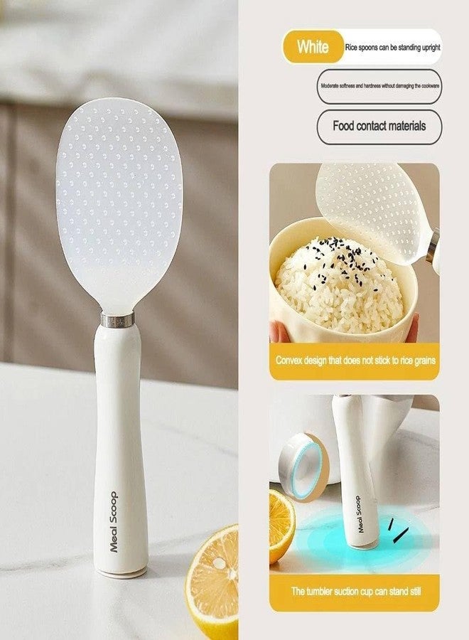 CLICKSWIFT ملعقة أرز عمودية Clickswift® قطعة واحدة بقاعدة شفط وحامل مغناطيسي، ملعقة أرز غير لاصقة لتقديم صحي، أداة مطبخ سهلة التنظيف وموفرة للمساحة بمقبض مريح - Image 4