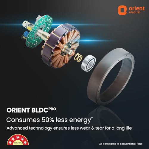 Orient Electric مروحة سقف ذكية من أورينت الكهربائية بحجم 1200 مم Aeon VC BLDC الجديدة للمنزل | تصنيف 5 نجوم من BEE | مزودة بتقنية IOT وتحكم عن بُعد | دوران ثنائي الاتجاه | ضمان 5 سنوات من أورينت | رمادي ماجما - Image 3
