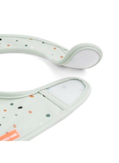 done by deer Bib w/Velcro 2-Pack, Croco Green - Waterproof, easy to clean, with pocket for messy eaters - perfect for mealtime at home or on-the-go!  - Image 2