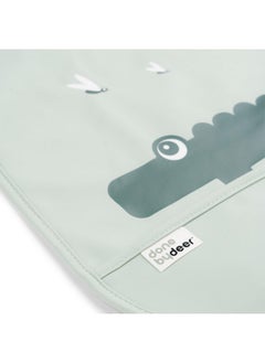 done by deer Bib w/Velcro 2-Pack, Croco Green - Waterproof, easy to clean, with pocket for messy eaters - perfect for mealtime at home or on-the-go!  - Image 3