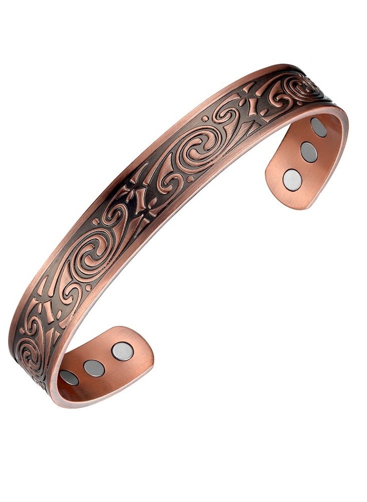 Pure Copper Adjustable Cuff Bracelet with Classic Spiral Pattern and Magnets - pzsku/ZC0198AEA7398A50D6F82Z/45/_/1730811425/e28825db-0fe4-4919-858e-120fd8bf738d