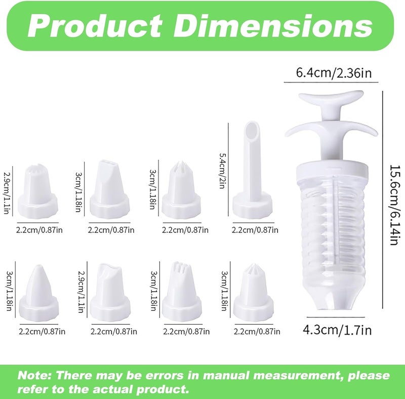 Suuker Cake Decorating Gun, Cupcake Icing Piping Kit, Cake Decorating Kit with 8 Piping Tips, Cupcake Injector/Decorating Icing Set, White - Image 3