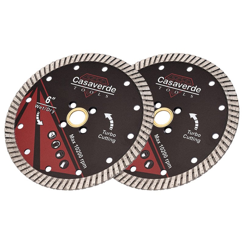 Casaverde 2PcsLot Granite Blade 6 Diamond Turbo Blade for Granite Stone Concrete