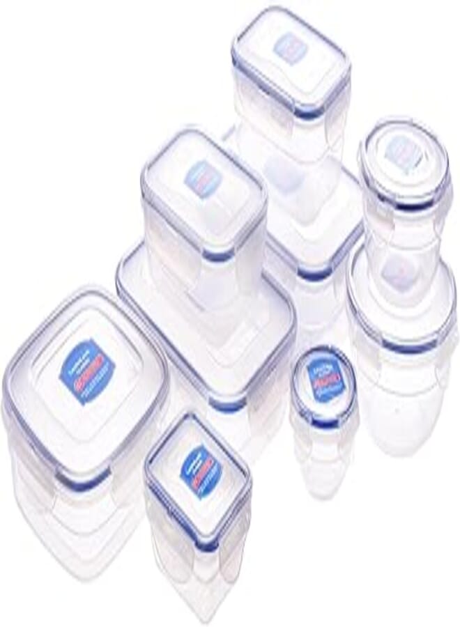 LocknLock 9-Piece Multi-Shape Nesting Storage Set CLEAR (Brown Carton Packing)