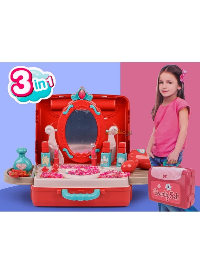 Beauty Set For Kids Girls 3 In 1 Learning Educational Make Up Suitcase Kit With Makeup Accessories Pretend Play Set Portable Suitcase Toy Gift For Girls - Pink - pzsku/ZC0199A5536562DDB253BZ/45/_/1733730110/3002ced3-7c47-453e-977d-8243e4d89488