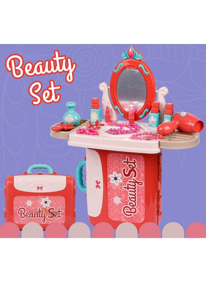 Beauty Set For Kids Girls 3 In 1 Learning Educational Make Up Suitcase Kit With Makeup Accessories Pretend Play Set Portable Suitcase Toy Gift For Girls - Pink - pzsku/ZC0199A5536562DDB253BZ/45/_/1733730298/ea61323f-29bb-4a9d-b7c4-de402e79f9ae