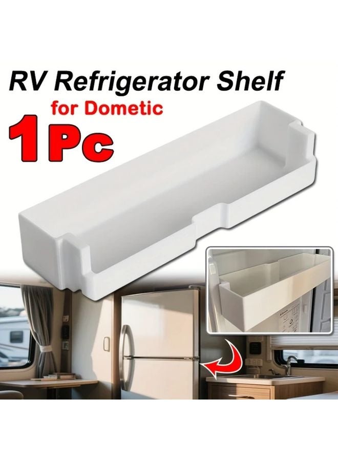 White RV Refrigerator Shelf Adjustable Clips Space Saving Dometic Fridge Organizer - Image 2
