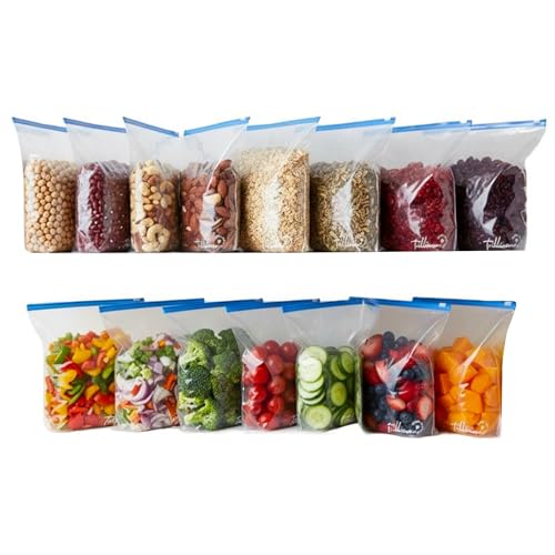 TRILLIUM Multipurpose Slider Storage Bags | 15 Large Bags | Reusable and Reclosable | Material Plastic | Leak- Proof | 100 Micron thick Food Grade | Microwave Safe (L-15) - Image 2