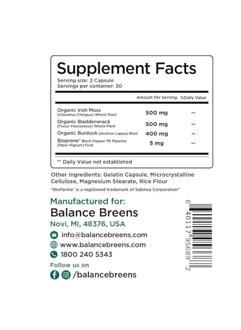 Balance Breens Advanced Organic Sea Moss 60 caps  - Image 3