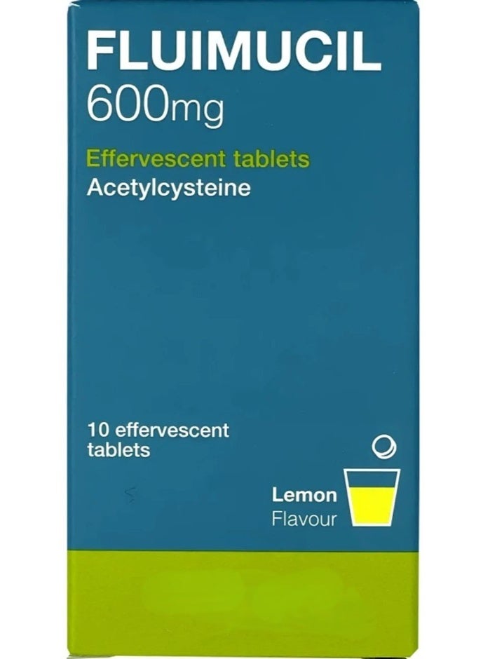 Fluimucil 600Mg 10 Effervescent Tablets - Lemon Flavour