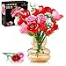 HOGOKIDS Flowers Bouquet Building Set with Lights 16 Roses Bouquet Botanical Building Blocks Artificial Red Roses Flower for Home Decor Birthday Valentines Gifts for Adults Girl 387PCS Pink - Image 3