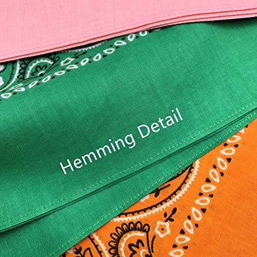 Vamqor 12pcs Bandana for women and men 100% Cotton Custom Fashion Paisley Design Multifunctional Outdoor Square Handkerchief (Black) - Image 3