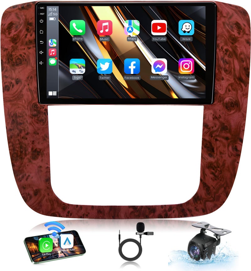 Fortdows Car Radio for Chevy Silverado Tahoe Suburban GMC Yukon Sierra 2007-2013: 9" IPS Touch Screen Stereo Build-in GPS Wireless CarPlay/Wired Android Auto Backup Camera/DSP/SWC 5G WiFi FM - Image 1