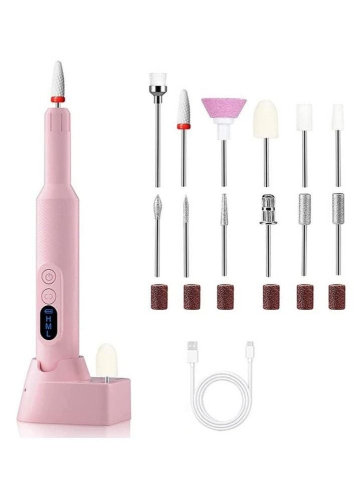 DMG TECH - Electric Nail Drill, DMG Electrical Nail File Kit Portable Professional for Acrylic, Gel Nails,13 in 1 Cordless Electric Manicure Pedicure Set Polishing Shape Tools Design for Home Salon Use - Image 1