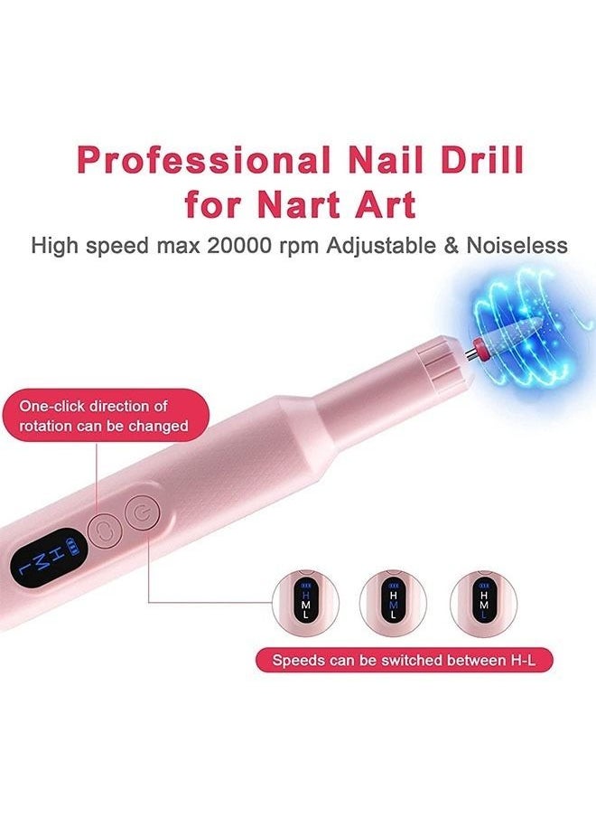 DMG TECH - Electric Nail Drill, DMG Electrical Nail File Kit Portable Professional for Acrylic, Gel Nails,13 in 1 Cordless Electric Manicure Pedicure Set Polishing Shape Tools Design for Home Salon Use - Image 1
