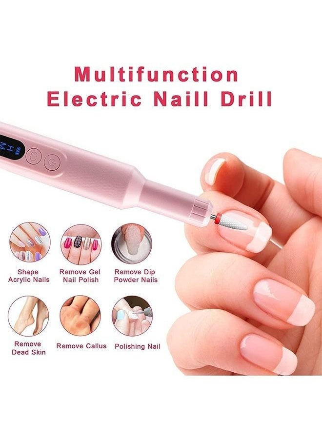 DMG TECH - Electric Nail Drill, DMG Electrical Nail File Kit Portable Professional for Acrylic, Gel Nails,13 in 1 Cordless Electric Manicure Pedicure Set Polishing Shape Tools Design for Home Salon Use - Image 1