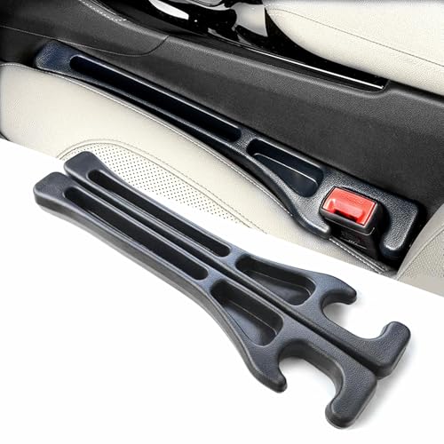 Wuzno 2 Pack Car Seat Gap Filler StopperCatcher NoDrop Seat Guard Insert Between Seat and Console Black Auto Crevice Blocker Strip Pad Plug Seat Gap Guard Spacer A02 - Image 1