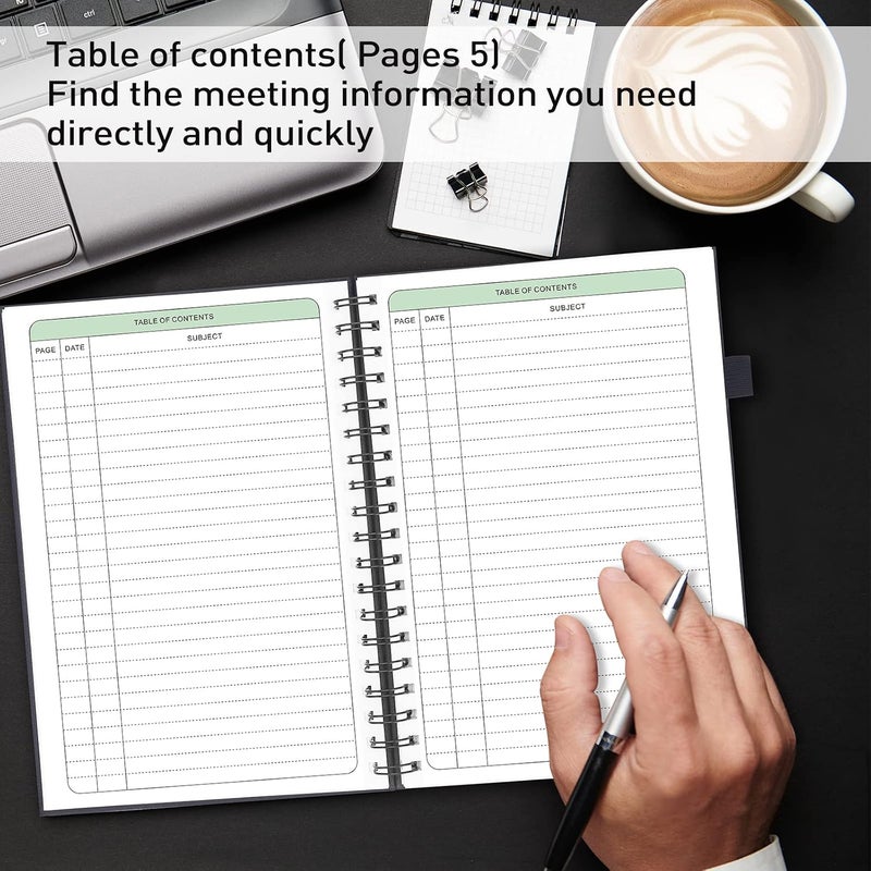 JUBTIC Meeting Notebook for Work with Action Items,Work Notebooks for Note Taking And Agenda Organizer, The Perfect Office Planner Supplies for Women & Men to Manage Project Business(7”x10”), Black - Image 4