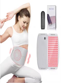 Generic Red light belt LED red light therapy belt infrared light therapy massage pain relief hot compress pad three core 120 lamp positions (gray)  - Image 1