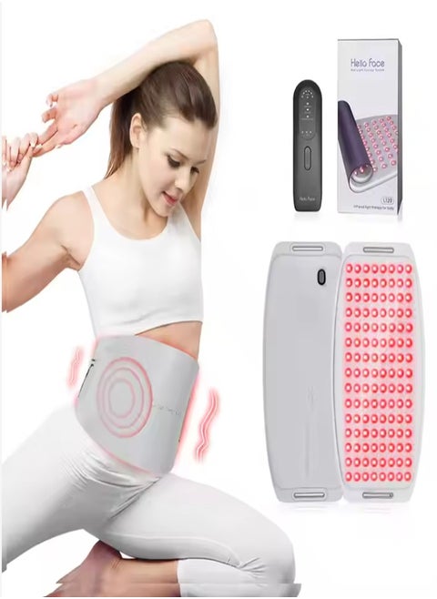 Red light belt LED red light therapy belt infrared light therapy massage pain relief hot compress pad three core 120 lamp positions (gray)