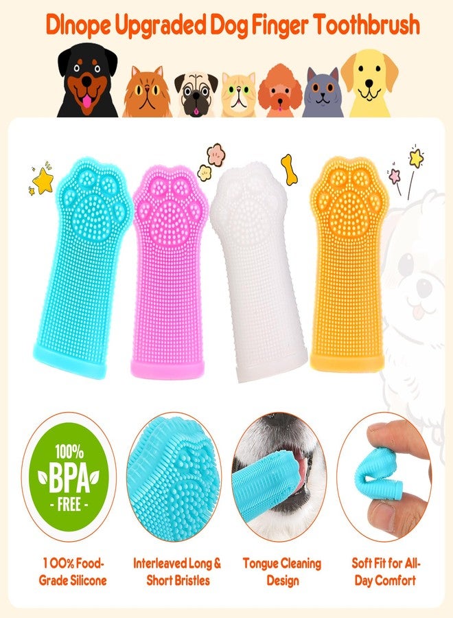 dlnope Dog Finger Toothbrush, 4-Pack Finger Toothbrush for Dogs, Upgraded Pet Tooth Brushing Kit, A Fun Dog Teeth Cleaning Tool That Also Doubles as A Gum Massage, Suitable for Medium and Large Dogs. - Image 2