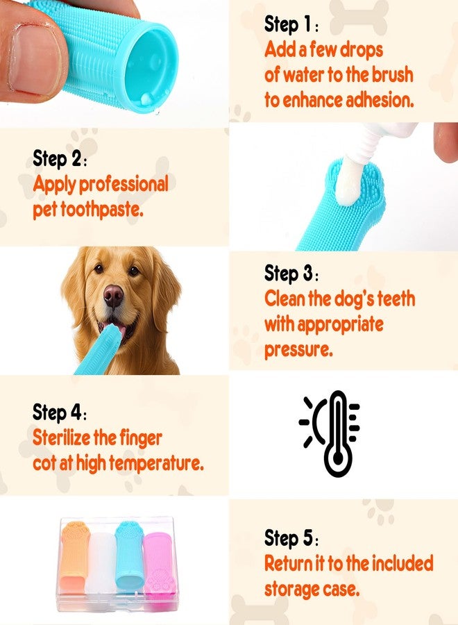 dlnope Dog Finger Toothbrush, 4-Pack Finger Toothbrush for Dogs, Upgraded Pet Tooth Brushing Kit, A Fun Dog Teeth Cleaning Tool That Also Doubles as A Gum Massage, Suitable for Medium and Large Dogs. - Image 5