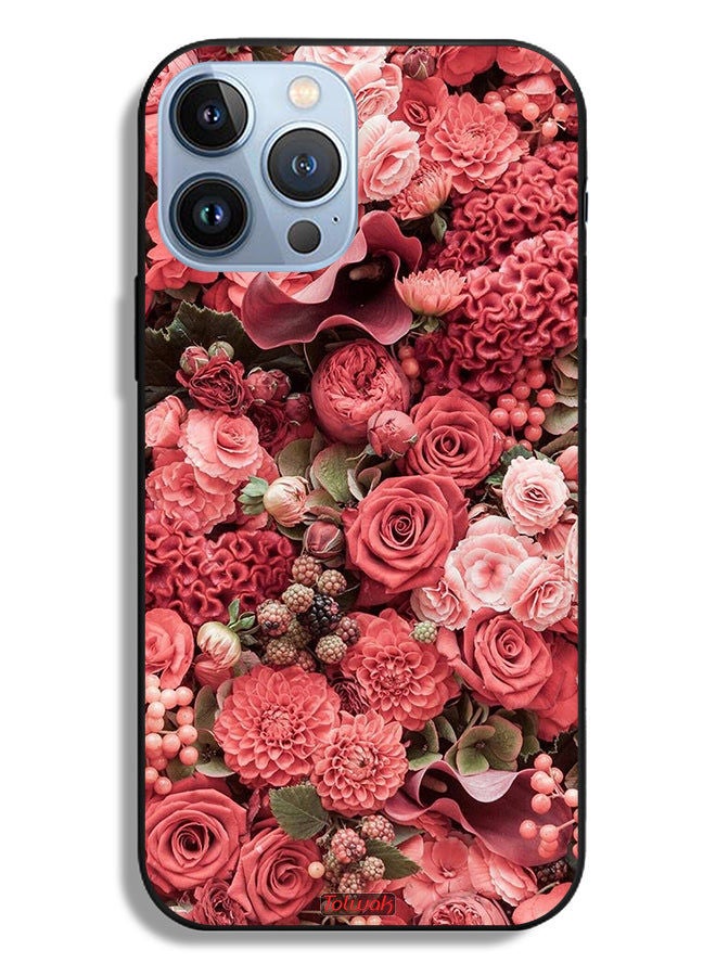 Tolwak Apple iPhone 13 Pro Max Protective Case Peach Roses - Image 2