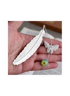 “Perfect gift for reading and nature lovers: handcrafted dragonfly and feather book separator